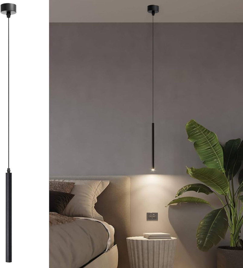 ACMHNC LED Pendelleuchte, Zylinder Hängelampe für Wohnzimmer Nachttisch  Esszimmer, Moderne Deckenlampe Pendellampe Höhenverstellbar, Warmweiß